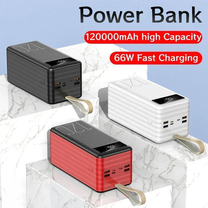 120000mAh 66W Fast Charging Portable Power Bank