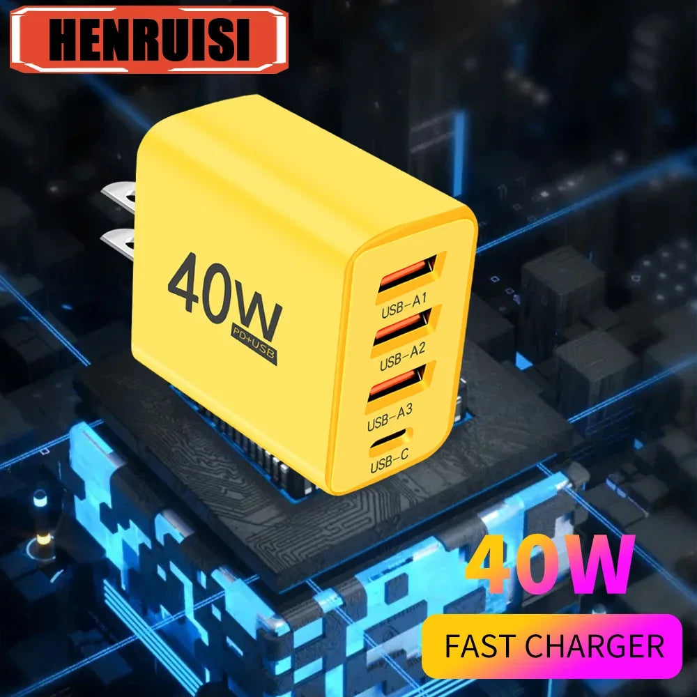 40W Fast Charging Type C USB Mobile Phone Adapter PD Wall Charger