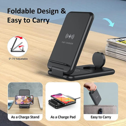 4 in 1  Fast Wireless Charger Stand For iPhone 13 12 14