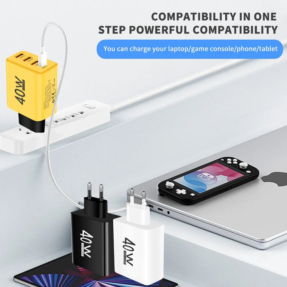 40W Fast Charging Type C USB Mobile Phone Adapter PD Wall Charger