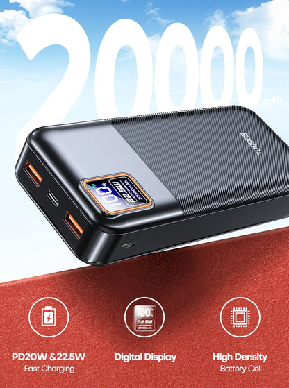 Power Bank 20000mAh PD20W External Large Battery Capacity 22.5W Fast Charging